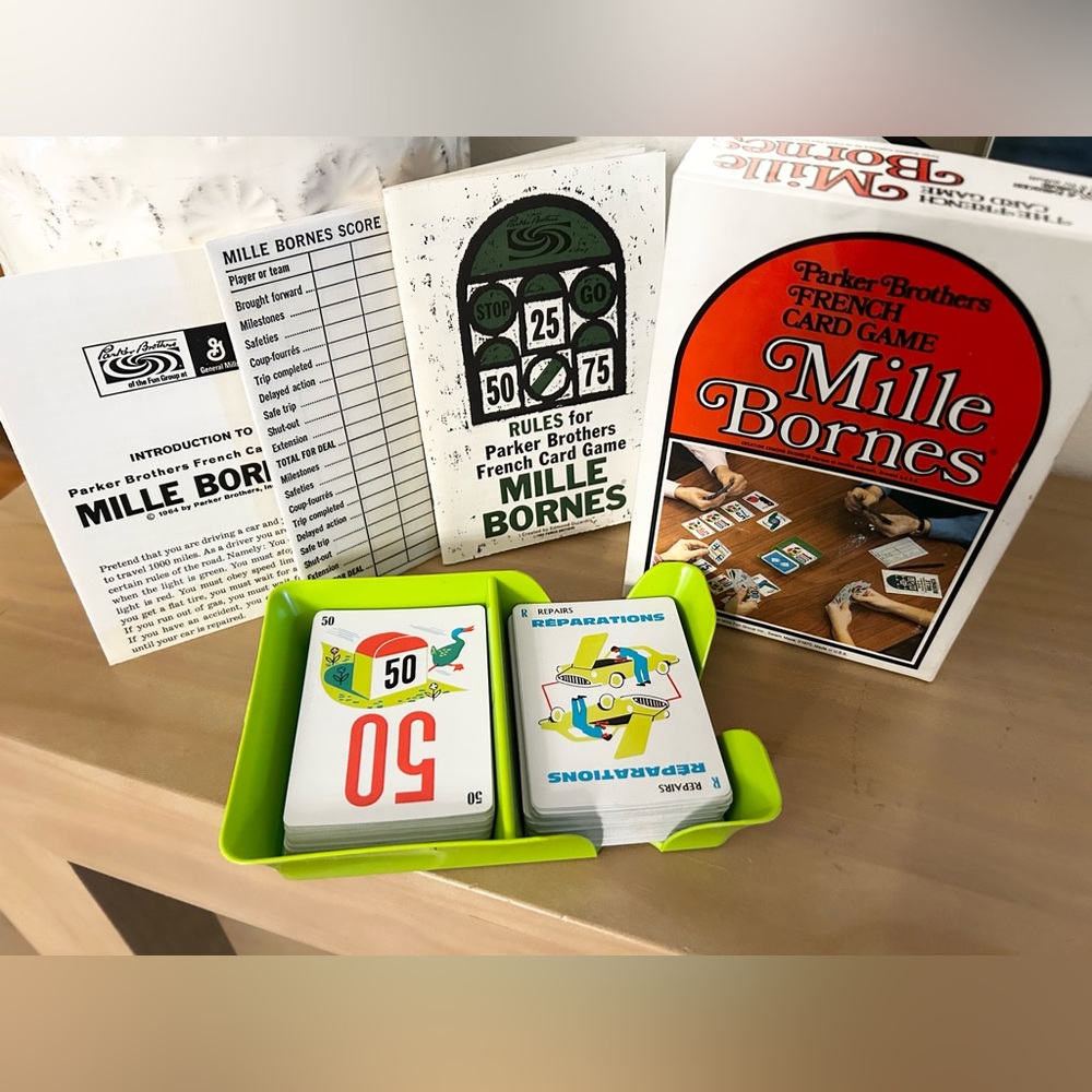Vintage 1971 Mille Bornes By Parker Brothers French Card Game